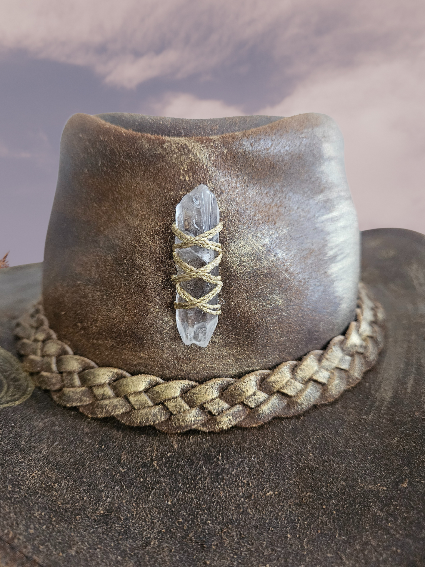 Starpath Clear Quartz Embellished Cowboy Hat